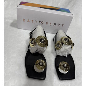 Katy Perry Collection Camie Stone Sandals Black Womens Size 5 Girly Girl